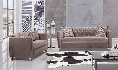 Light gray fabric sofa set AE 602