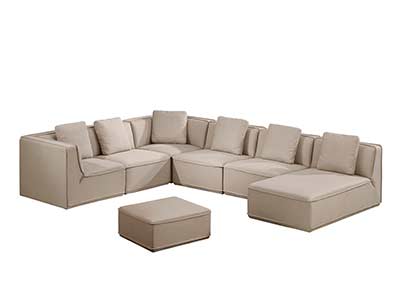 Beige Fabric Modular Sectional Sofa VG 701