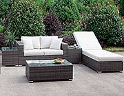 Whtie Wicker Patio Sofa FA 135