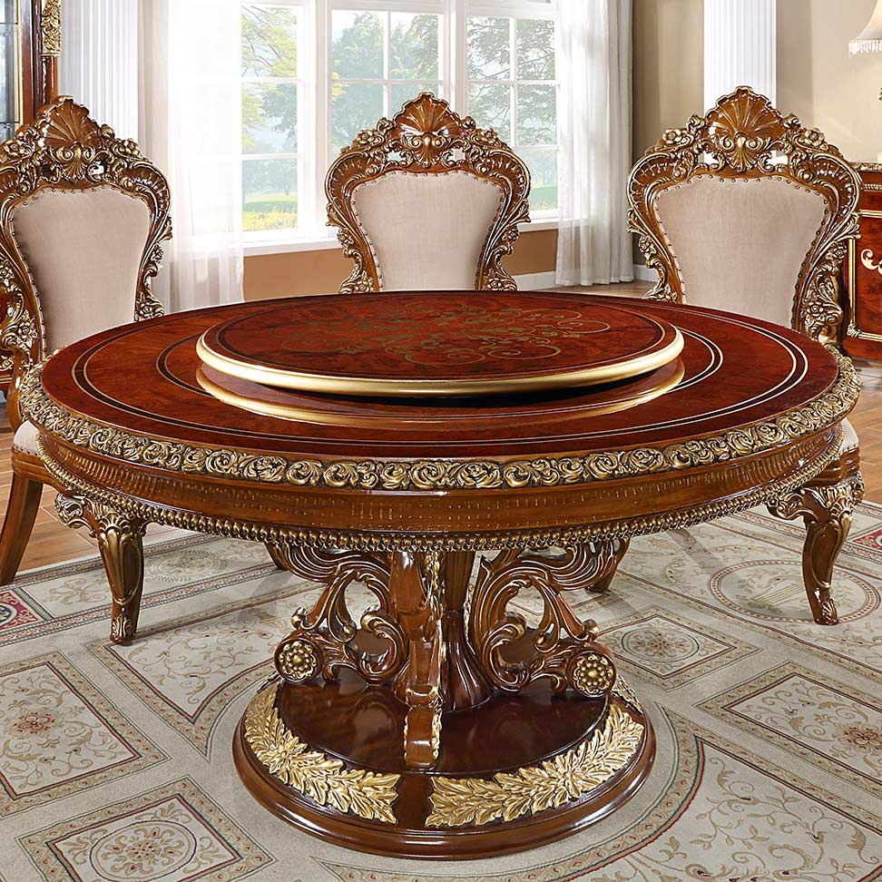 Gulliver Rustic Brown Round Dining Table from New Classic