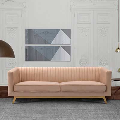 Beige Velvet Sofa AL 987