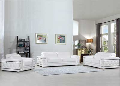 White Leather Sofa set GU 92