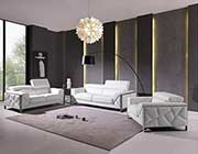 White Leather Sofa set GU 03