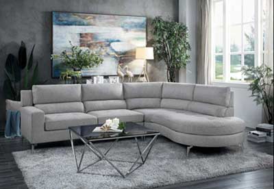 Light Gray Fabric Sofa HE 879