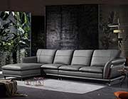 Dark Gray Leather Sectional Sofa EF 980