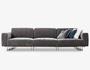 Gray Velvet Fabric Sofa Mavro