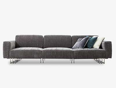 Gray Velvet Fabric Sofa Mavro