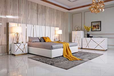 White Leather Modern Bed VG Danixa