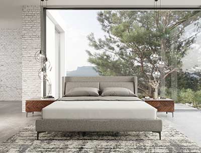 Gray Upholstered bed VG Paulina