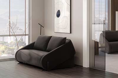 Contemporary Loveseat Bed Sommeil in Gray