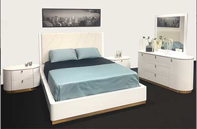 Contemporary White Bedroom set SH Bottega