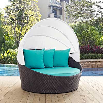 Turquoise Outdoor Patio Daybed MW Cadencia