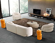 White Fabric Sectional Sofa set AE 381