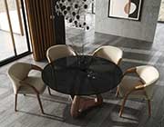 Gray Glass Walnut Dining Table VG Kristina