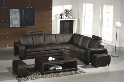 Sectional leather sofa Espresso 9