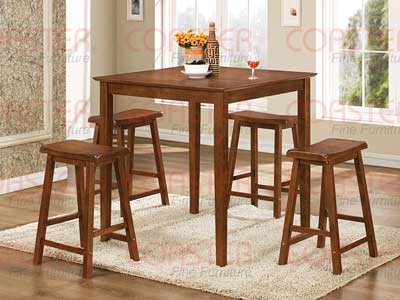 5pc Counter Height Dining Set in Walnut Finish