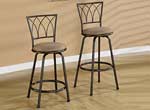 Set of 2  Barstool Brown  Microfiber Seating