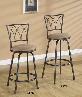 Set of 2  Barstool Brown  Microfiber Seating