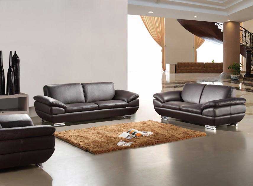 Italian Leather Sofa Set In Espresso Finish Leather Sofas