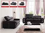 Modern Black Leather Sofa Set HE-992