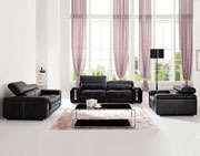 Modern Black Leather Sofa Set HE-992