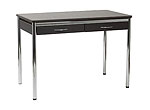 Ledah Leather Desk-Brown-Chrome