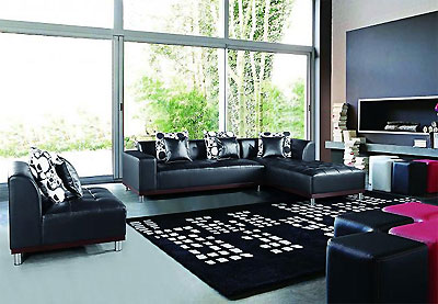 Modern Leather Sectional sofa MW3