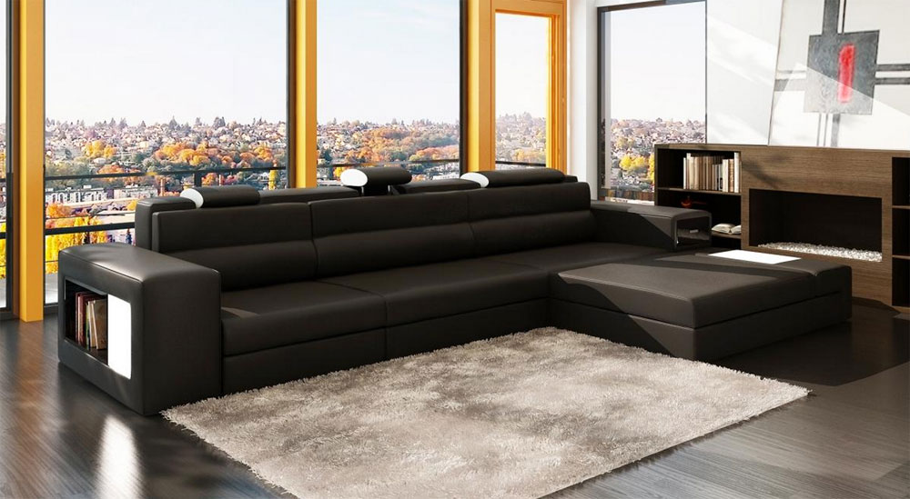 3b Leather Sectional Modern 