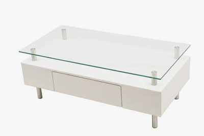 Santo Coffee Table w/drawer and glass top CR