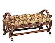 BT 080 Mahogany Bench in Brown Jacquard