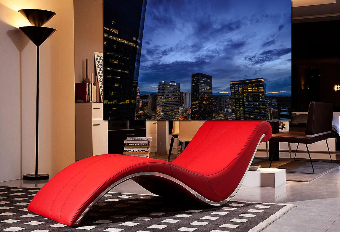 Stewart ø Hvad er der galt indlysende VG-Wave Red Leatherette Lounge Chair | Accent Seating