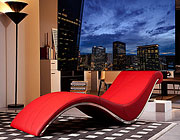 VG-Wave Red Leatherette Lounge Chair