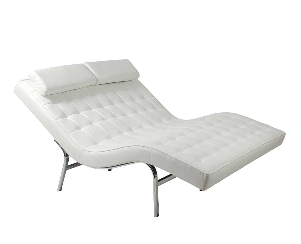 Modern Leather Lounge Chair Estyle 804, Modern Leather Chaise Longue
