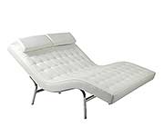 Modern Leather Lounge Chair EStyle 804 in White