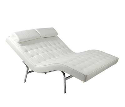 Modern Leather Lounge Chair EStyle 804 in White