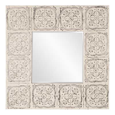 Ornate tiles square mirror HRE 254