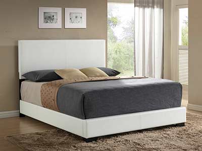 White Leatherette Bed Isabelle AC 390