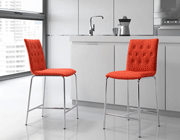 Modern Counter Fabric Chair Z337 in Tangerine
