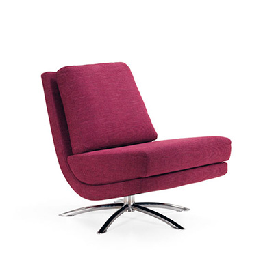 Fjords Breeze Swivel Fabric Chair in Purple