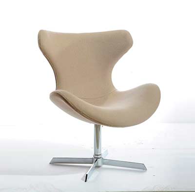 Modern Beige Fabric Lounge Chair VG187