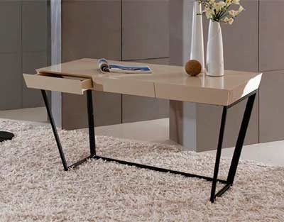 Modern Cream High Gloss Lacquer Office Desk VG715