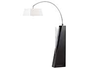 Floor Arc Lamp with Cream Linen Shade NL379