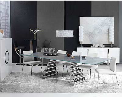 Extendable Glass Top Dining Table BL019