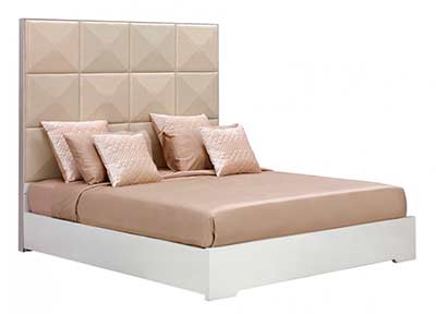 Ivory Modern Leatherette Bed VG004