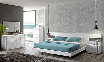 Contemporary white lacquer Bed SJ Aletta