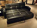 Black leatherette Queen size sofa bed Bella