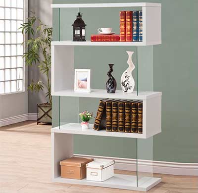 Modern White Bookcase CO 300