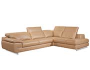 Top grain Black leather sectional sofa Zena