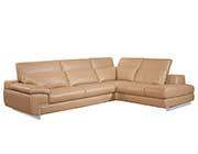 Top grain Black leather sectional sofa Zena