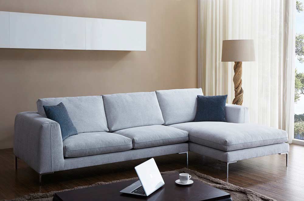 Modern Fabric Sectional Sofa Off White Nj Blanca B 